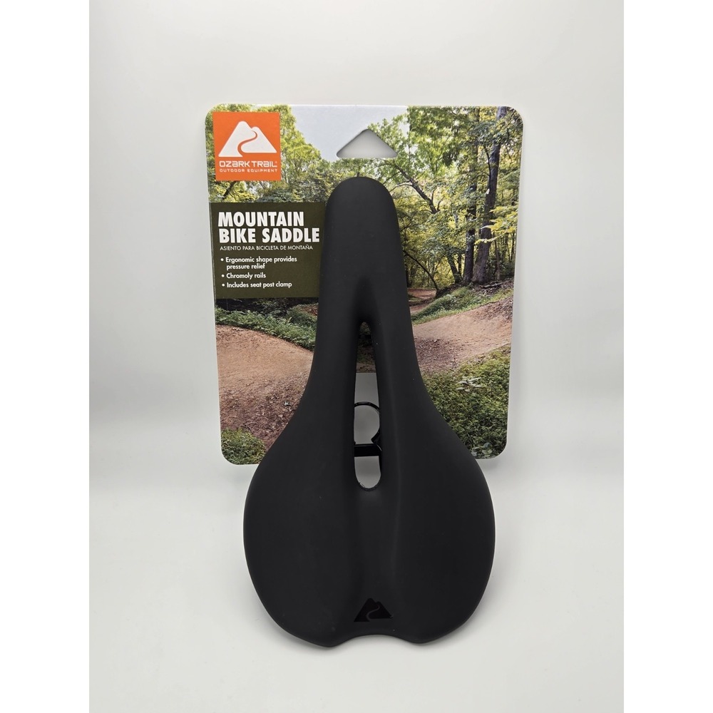 Ozark Trail Mountain Bike Saddle Seat Ergonomic Comfort w/ Clamp Black NEW